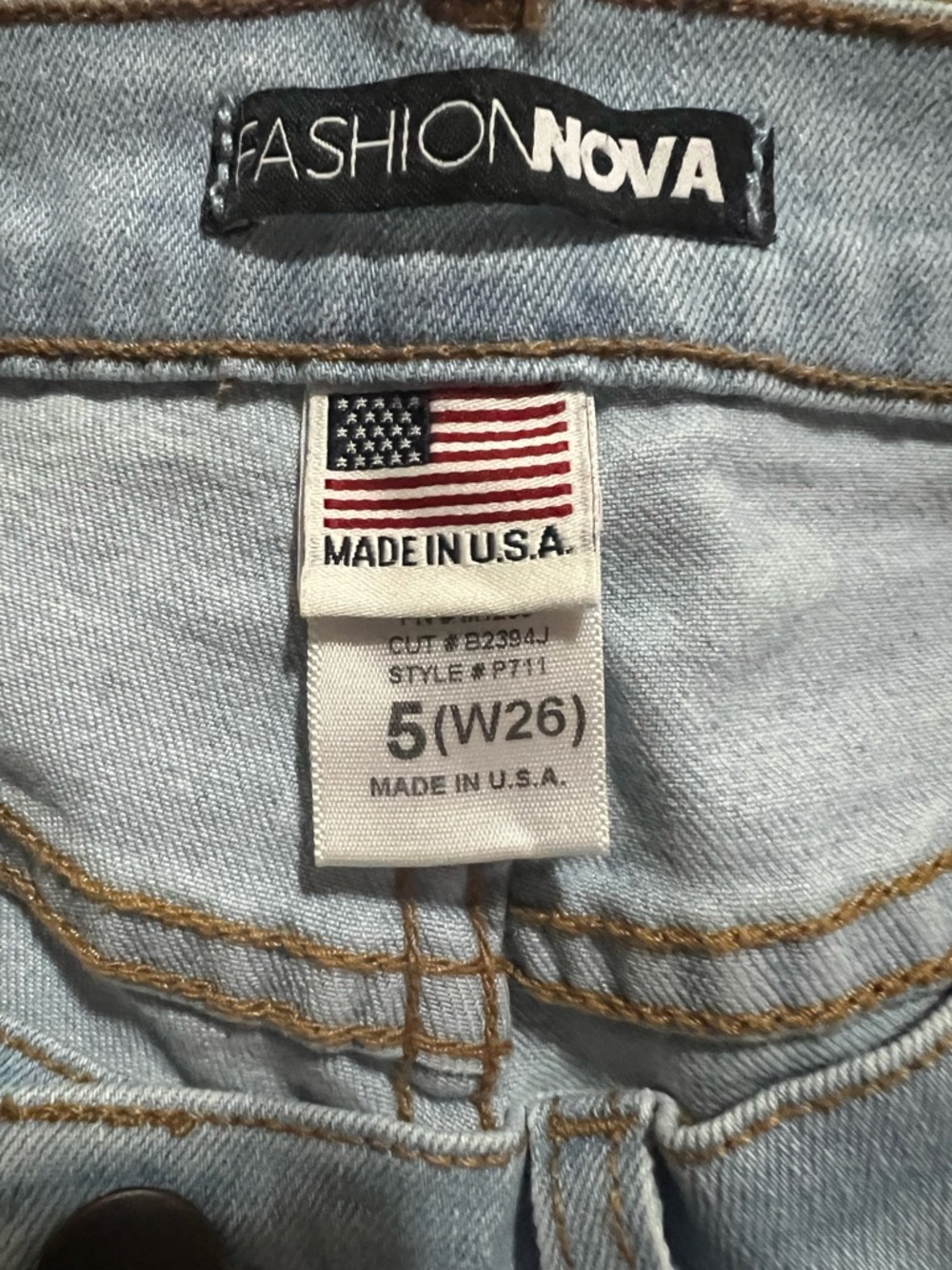 Fashion Nova Light Blue Distressed Skinny Jeans Size 26 - Picture 6 of 7